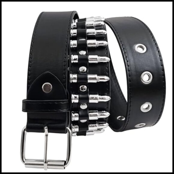 Studded Belt with Bullet Rivets, PU Leather, Adjustable Goth Style main image 5